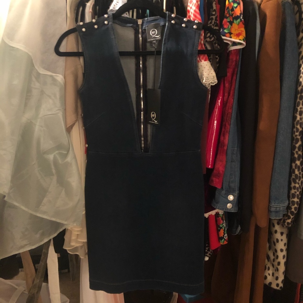 McQ - Alexander McQueen Deep V Neck Denim Dress - Picture 5 of 8